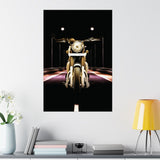 Vintage Night Scene Motorycle Poster