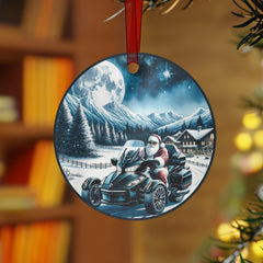 Can-Am Spyder Santa Aluminum Christmas Ornament