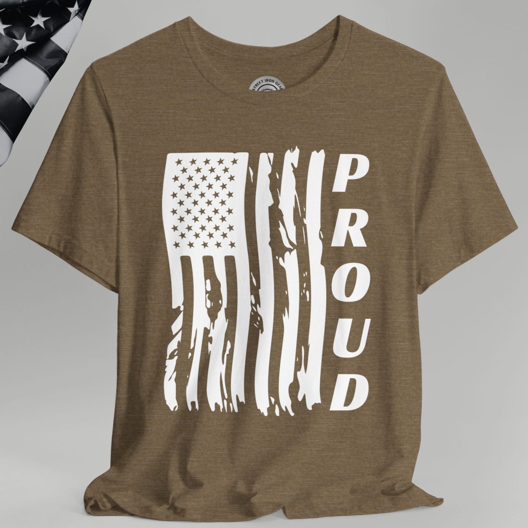 Proud American Flag Crew Neck TShirt