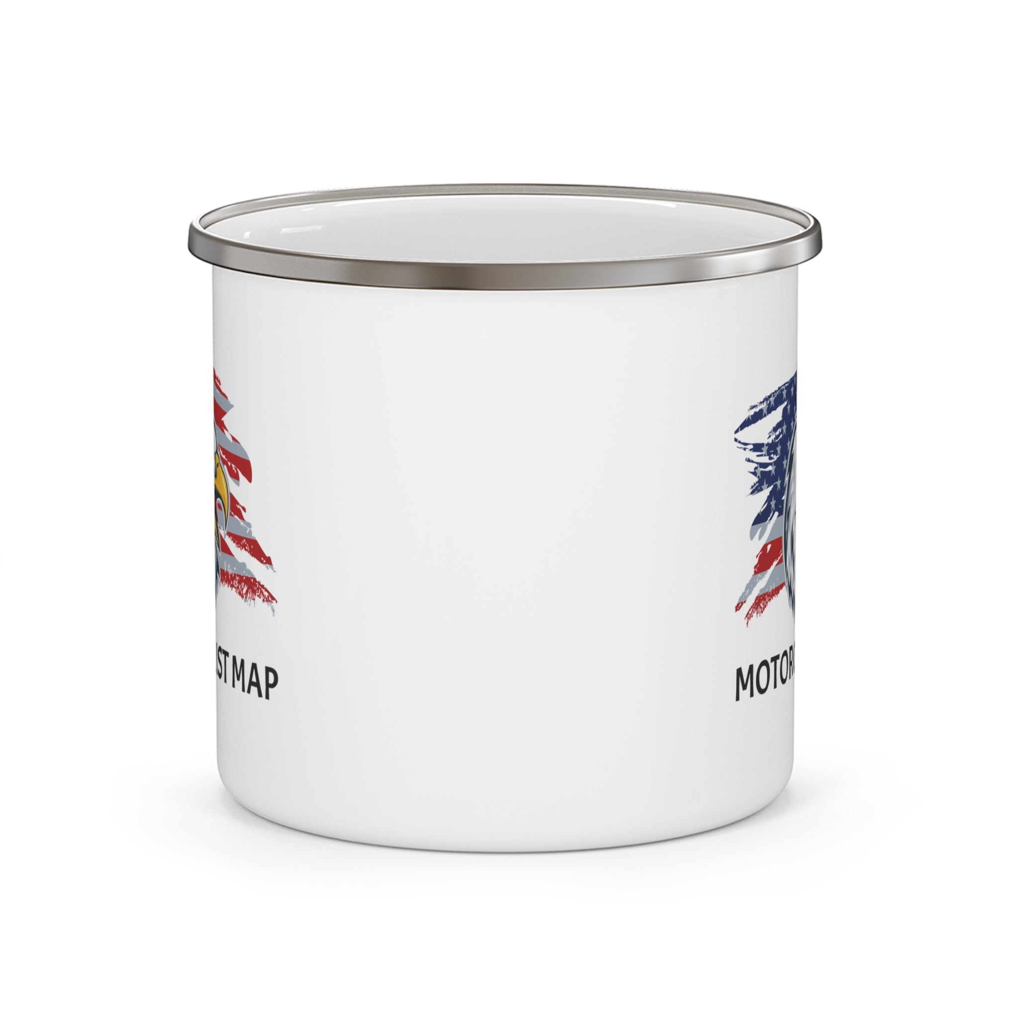 Motorcyclist Map Enamel Camping Mug 12oz