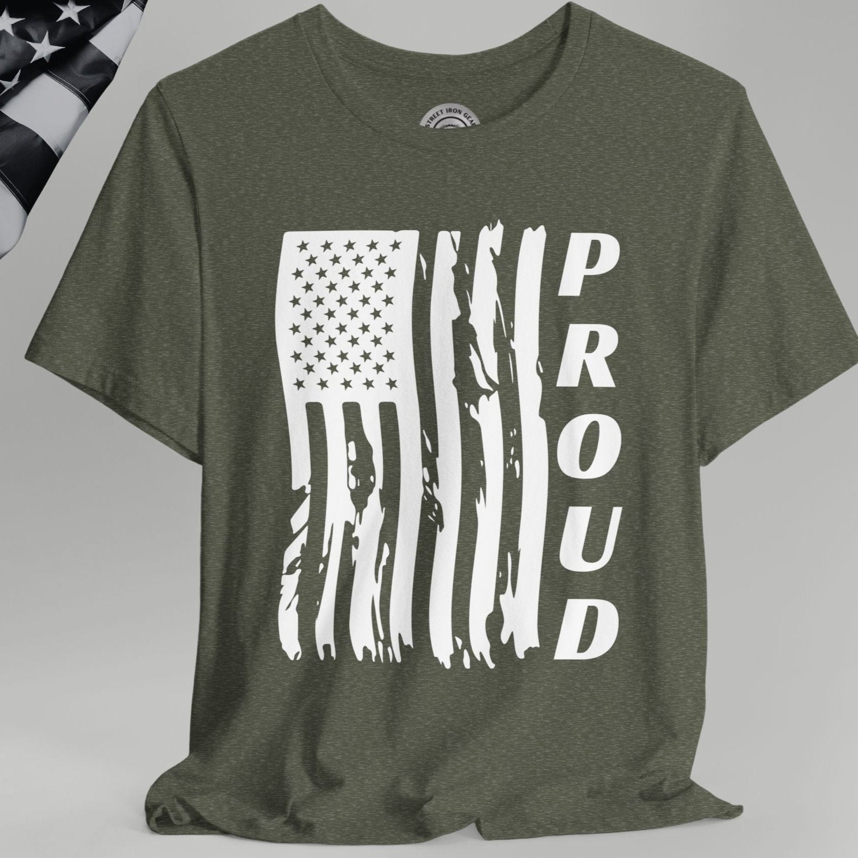 Proud American Flag Crew Neck TShirt