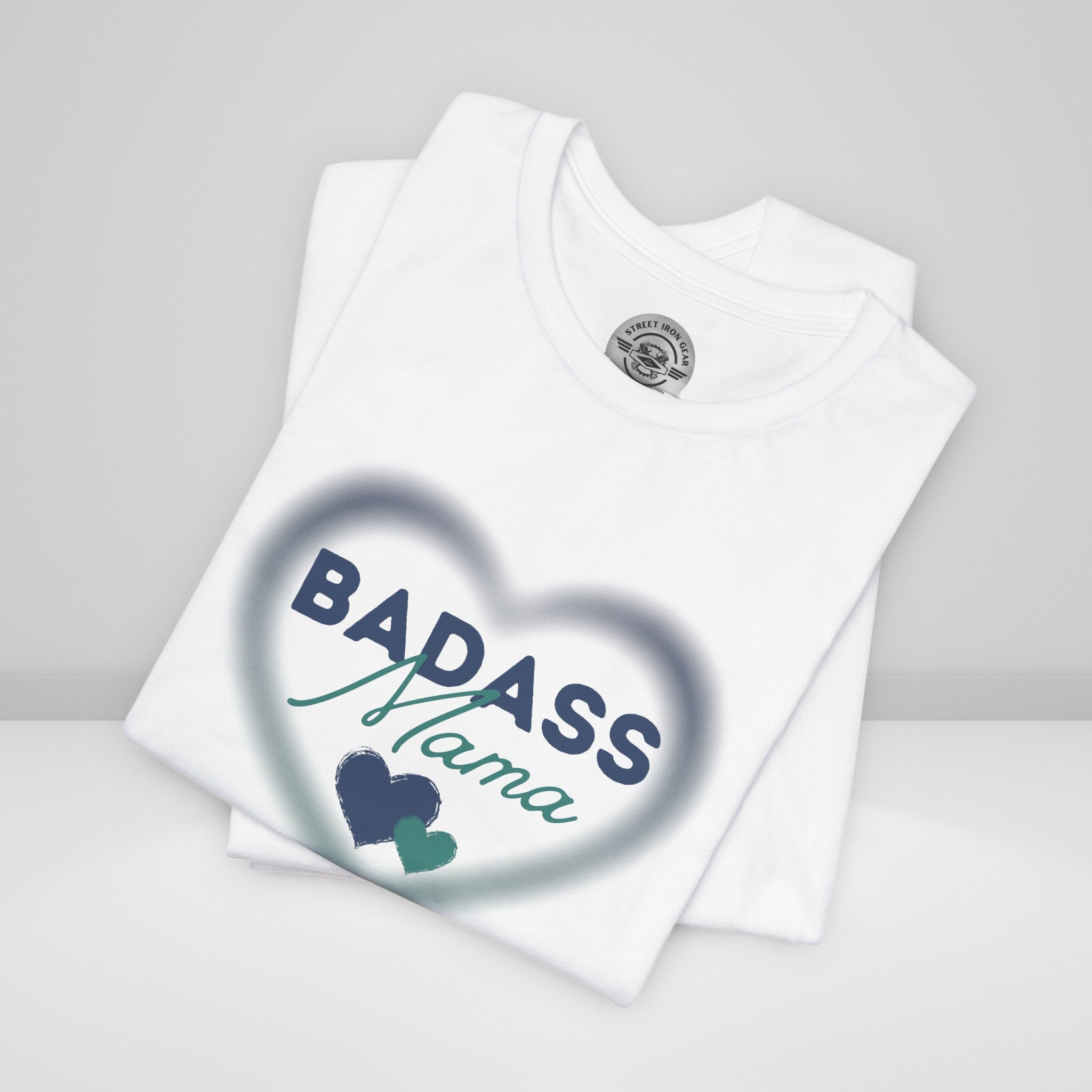 Badass Mama Heart Crew Neck TShirt