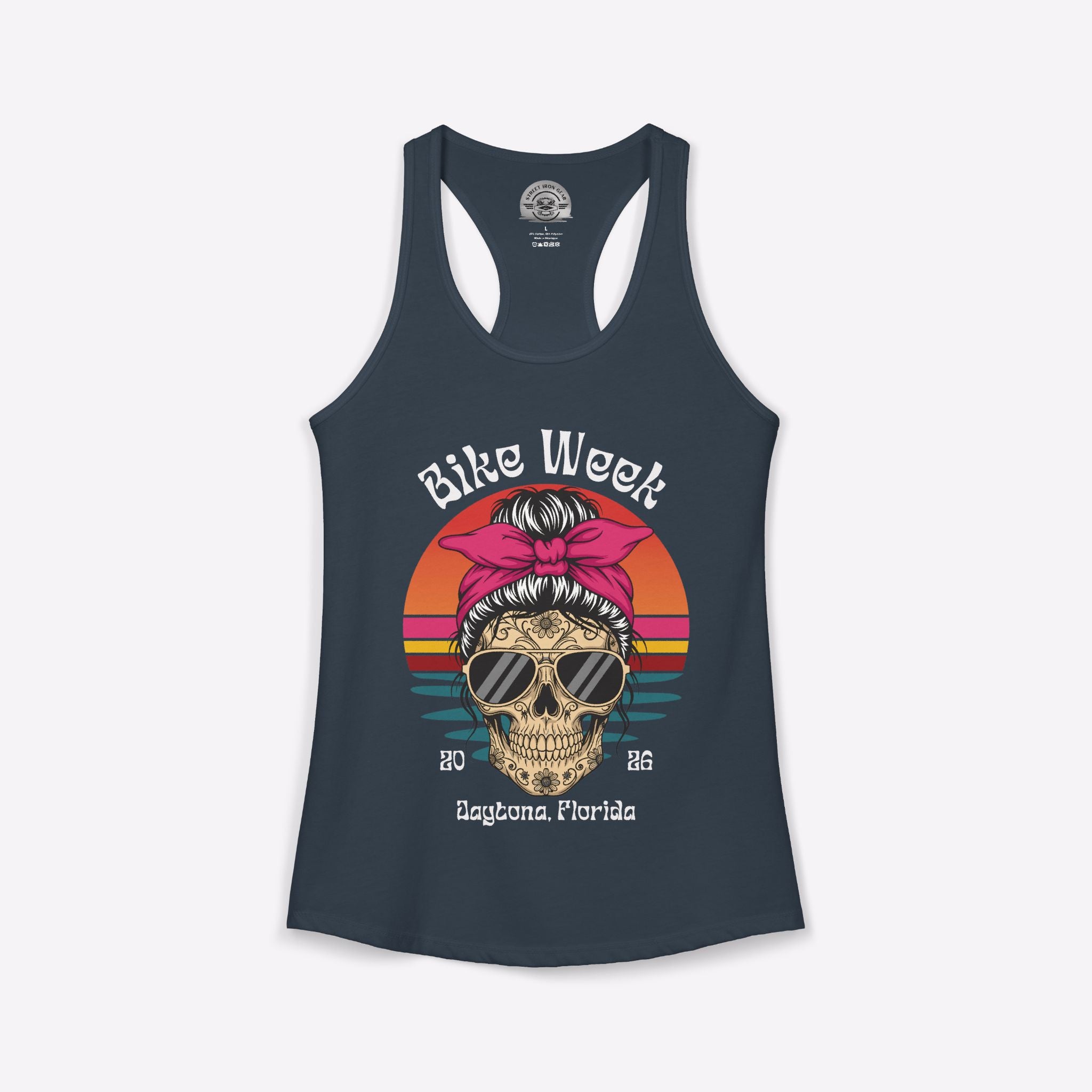Daytona Bike Week 2026 Women's Boho Skull Racerback Tank