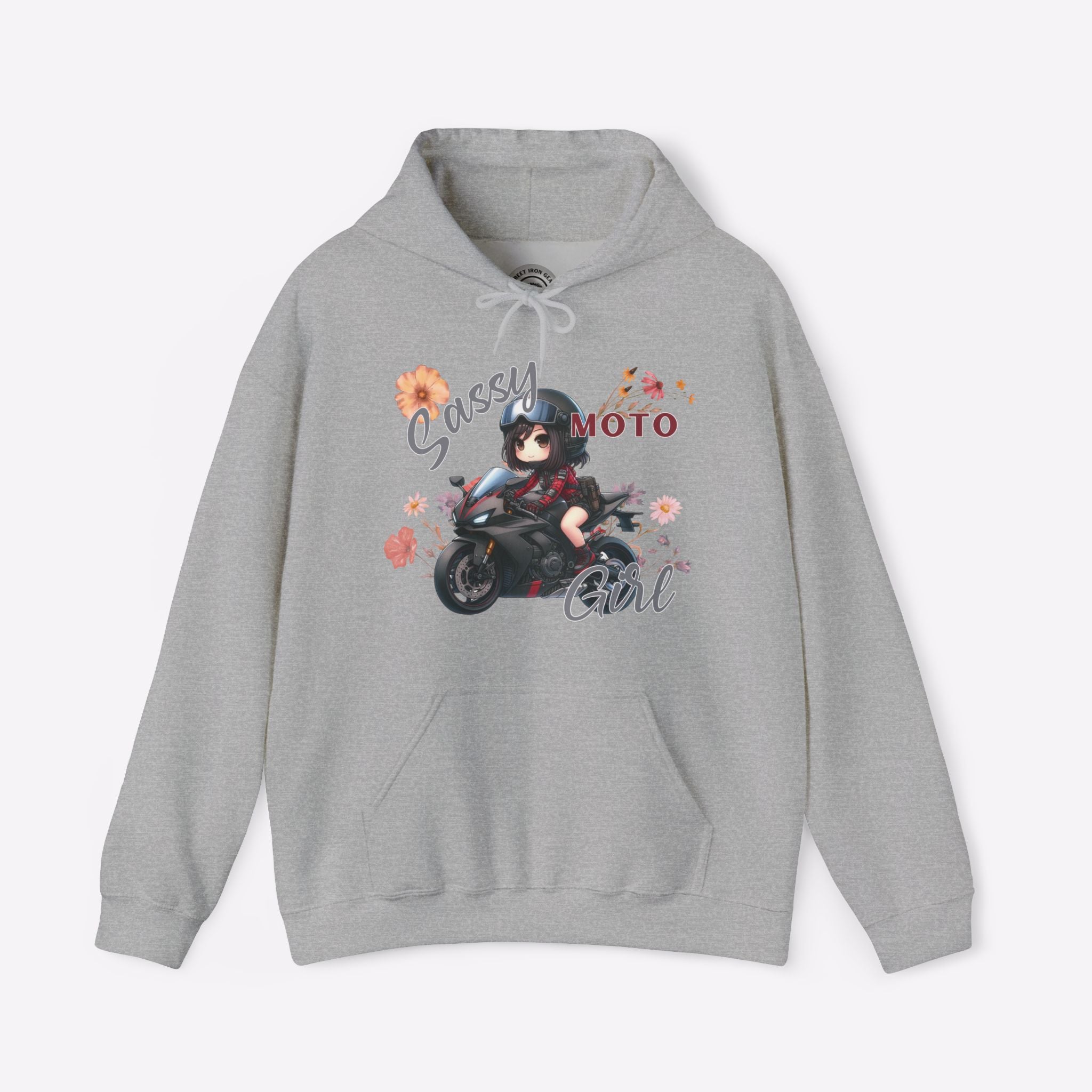 Sassy Moto Chibi Girl Pullover Hoodie