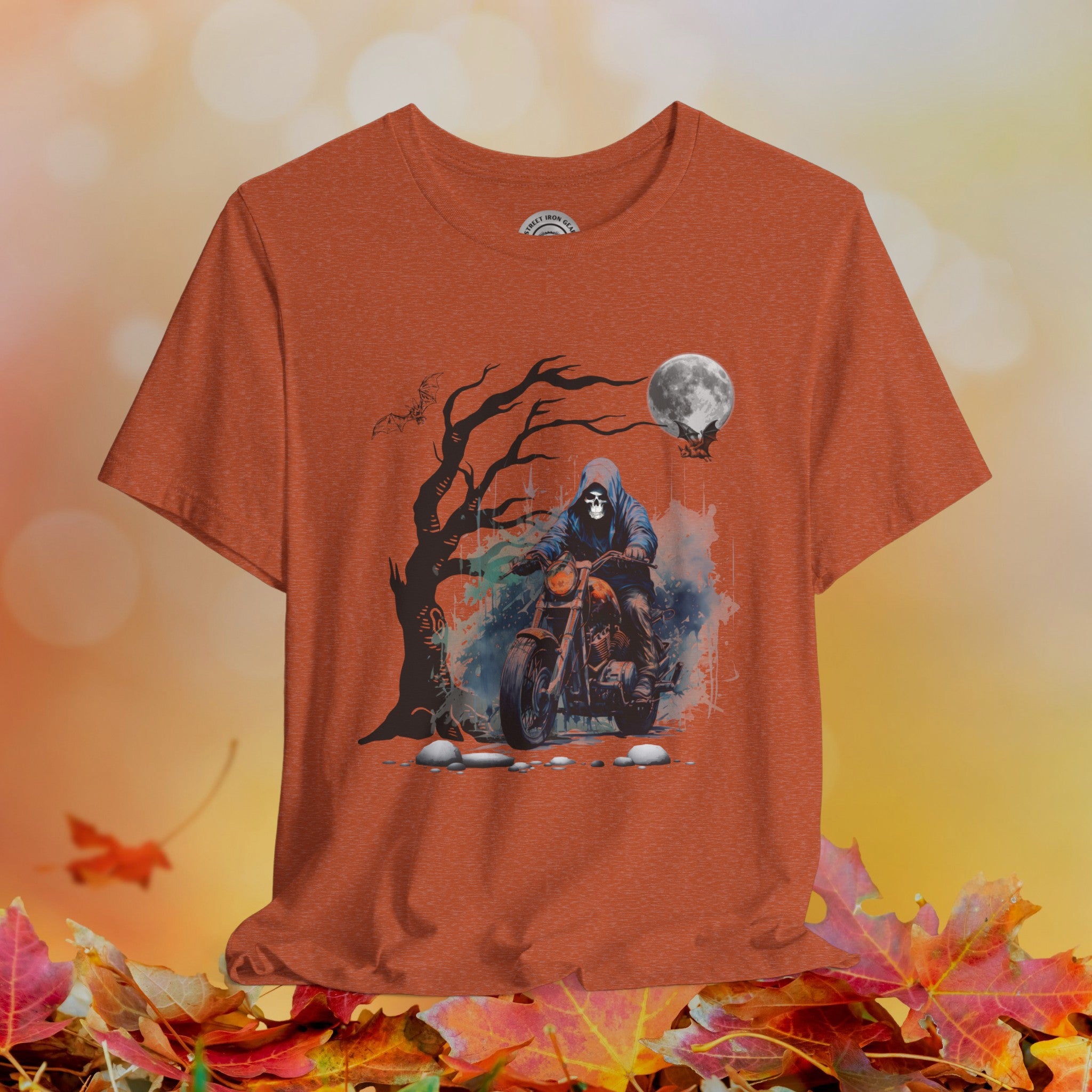 Halloween Skull Rider Crew Neck TShirt