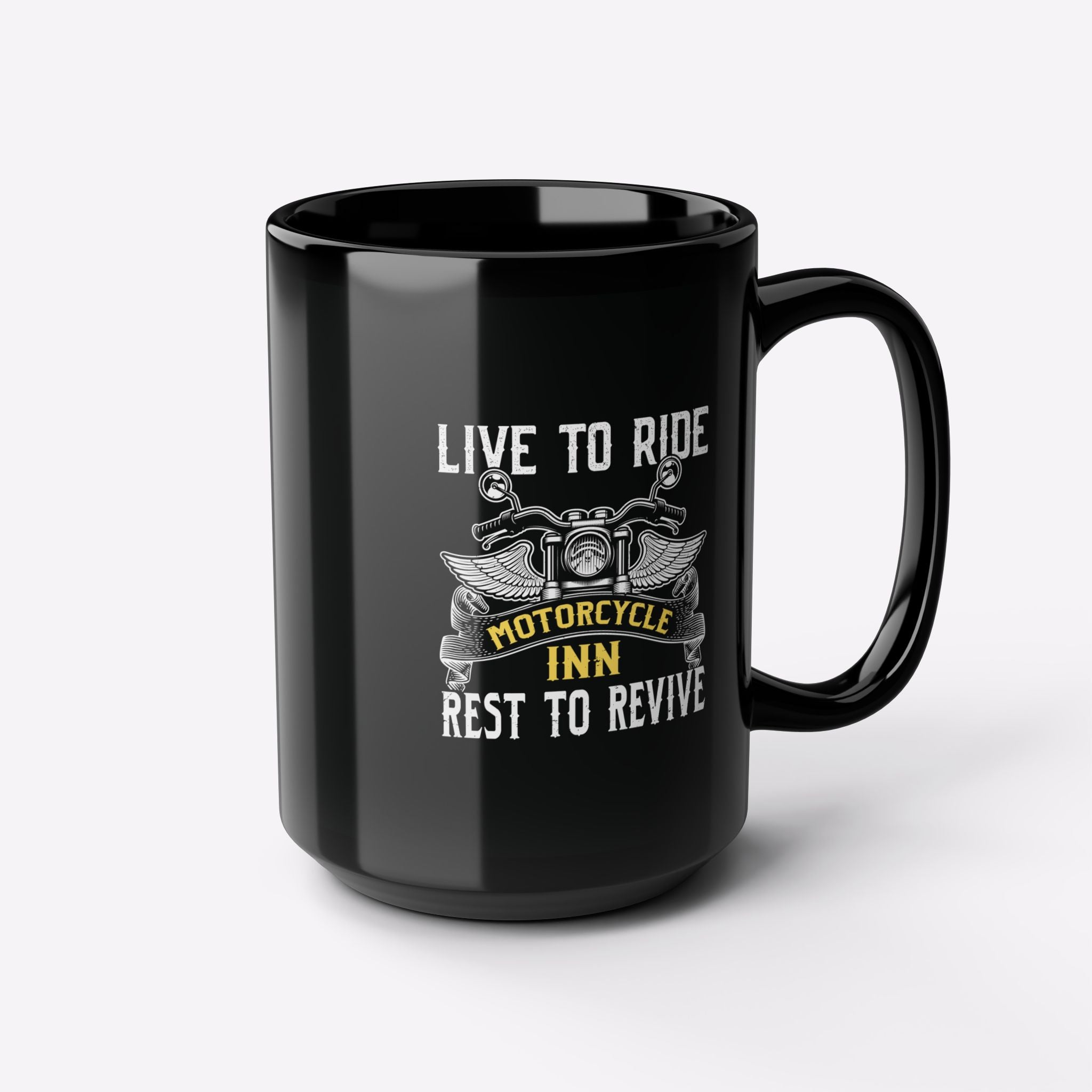 Motorcycle Inn Live to Ride Ceramic Coffee Mug 15oz