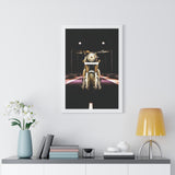 Vintage Night Scene Motorcycle Framed Poster