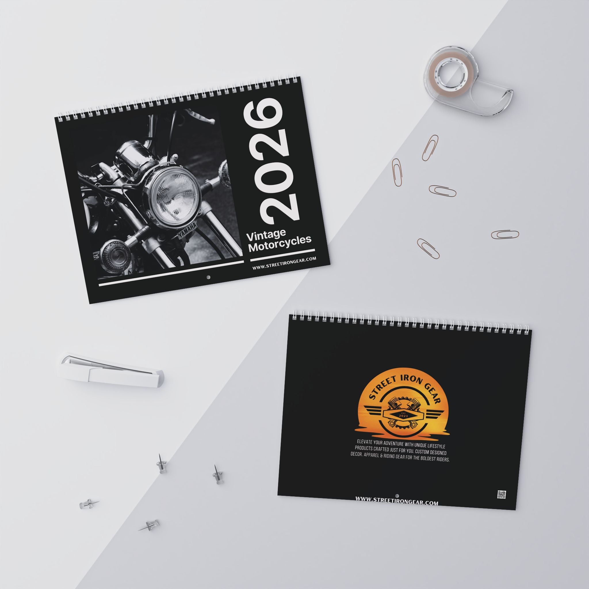 2026 Vintage Motorcycle Wall Calendar