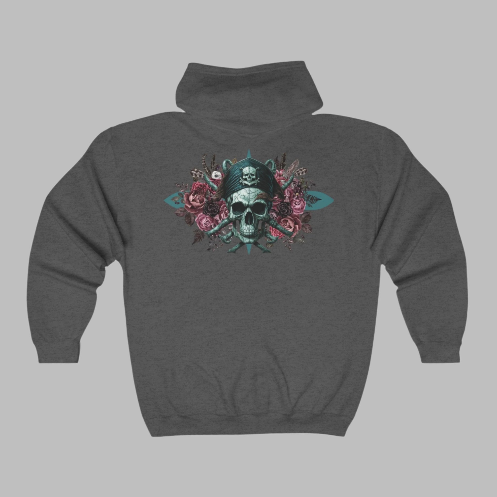 Vintage Pirate Skull Crossbones Hoodie