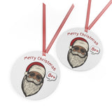 Biker Santa Aluminum Christmas Ornament