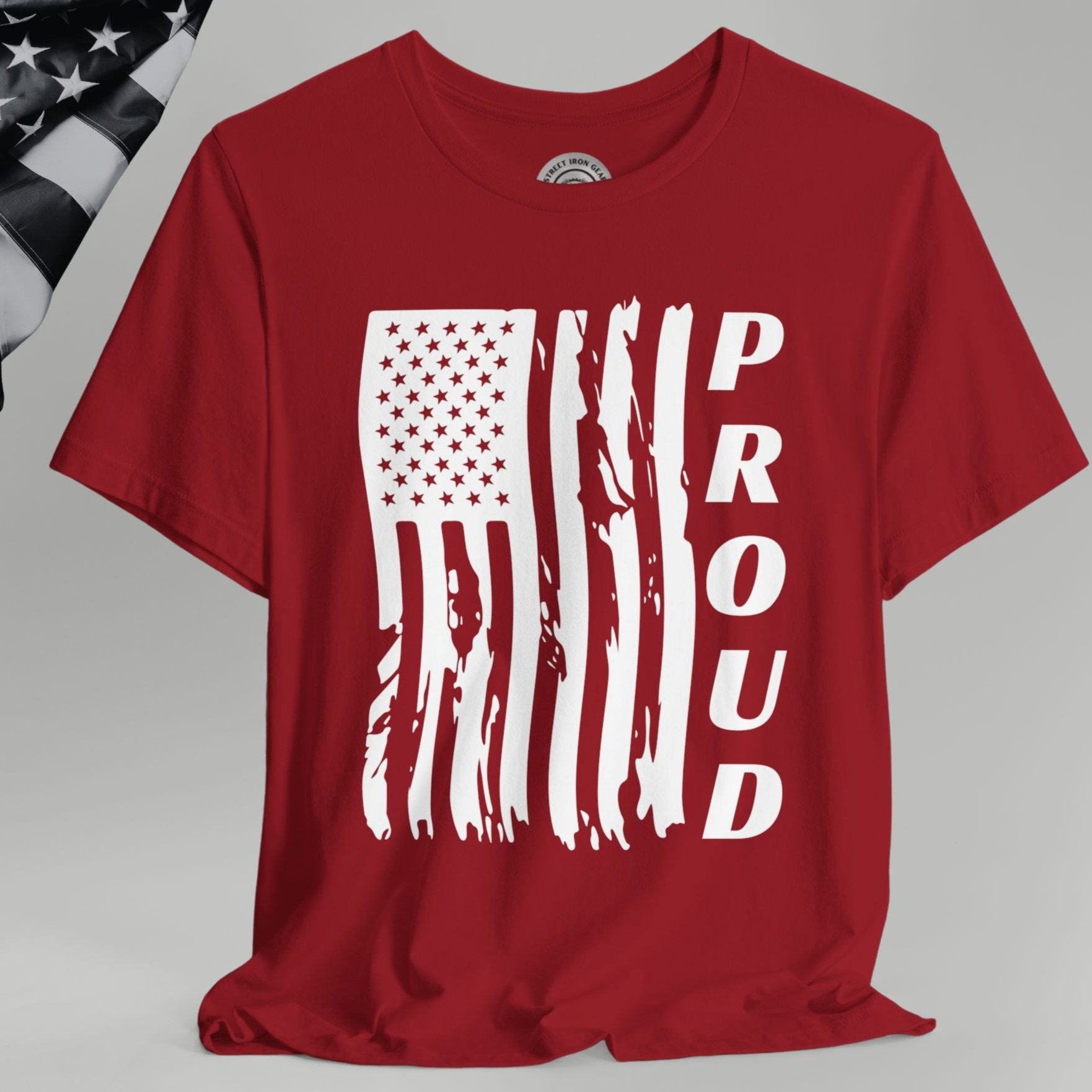 Proud American Flag Crew Neck TShirt