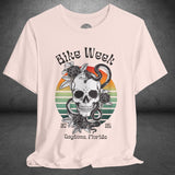 Ladies Daytona Bike Week 2025 Skull and Roses Crew Neck TShirt