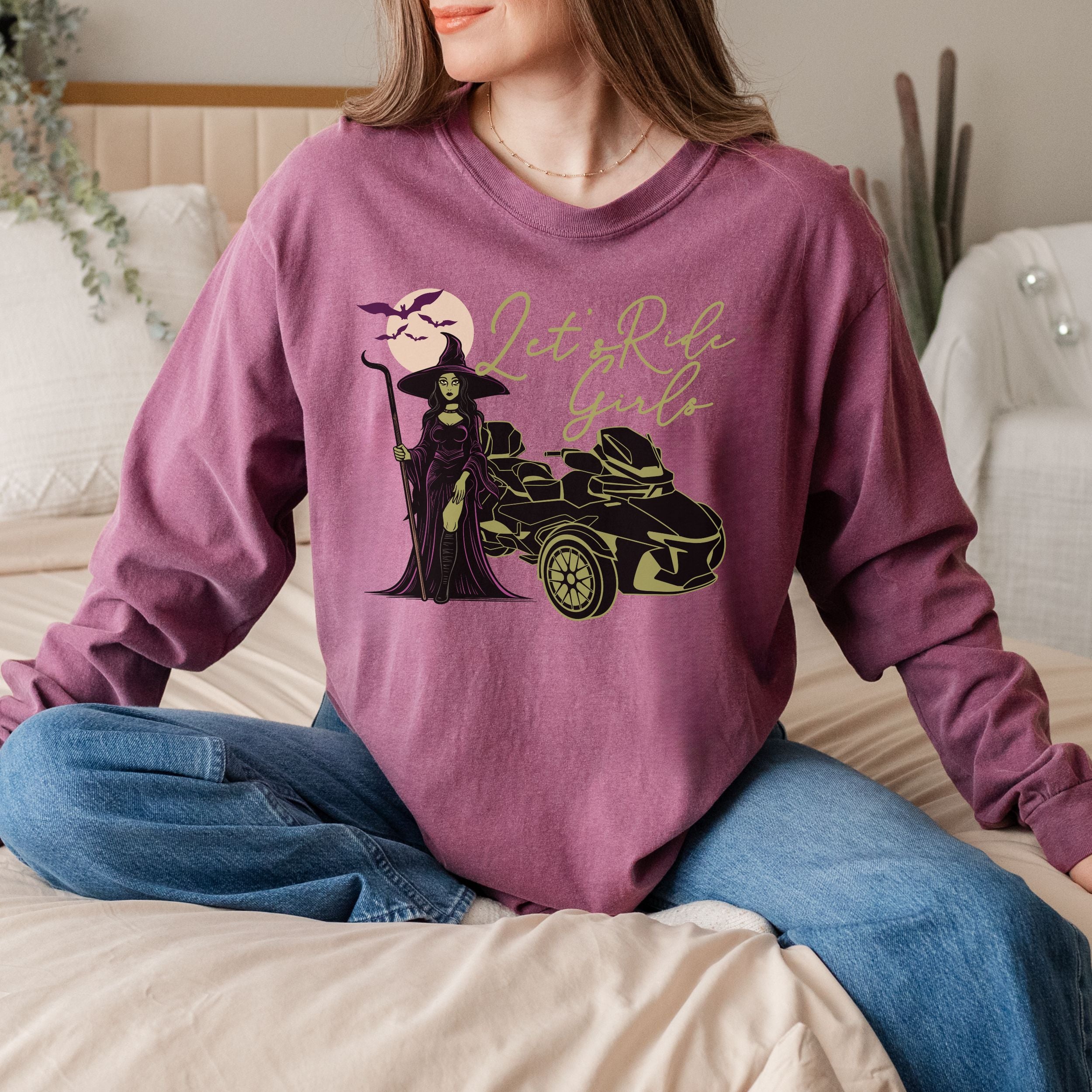 Can-Am Spyder Let's Ride Girls Halloween Long Sleeve Crew Neck TShirt