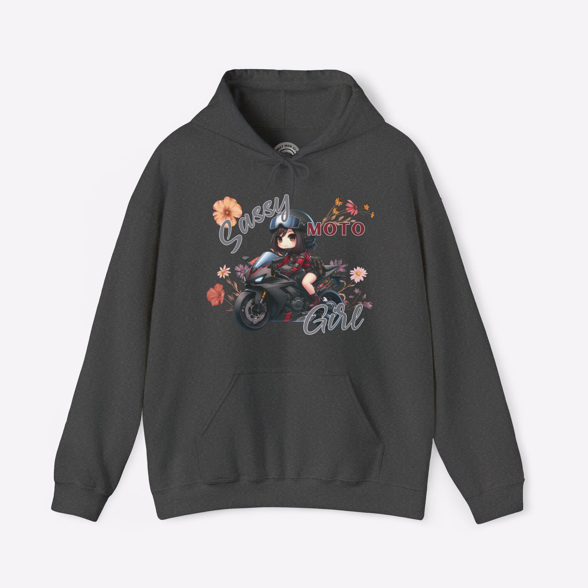 Sassy Moto Chibi Girl Pullover Hoodie