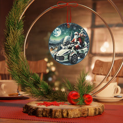 Can-Am Spyder Santa Aluminum Christmas Ornament