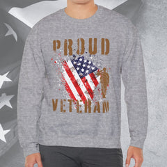 Proud American Veteran  Crew Neck Sweatshirt
