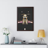 Vintage Night Scene Motorcycle Framed Poster