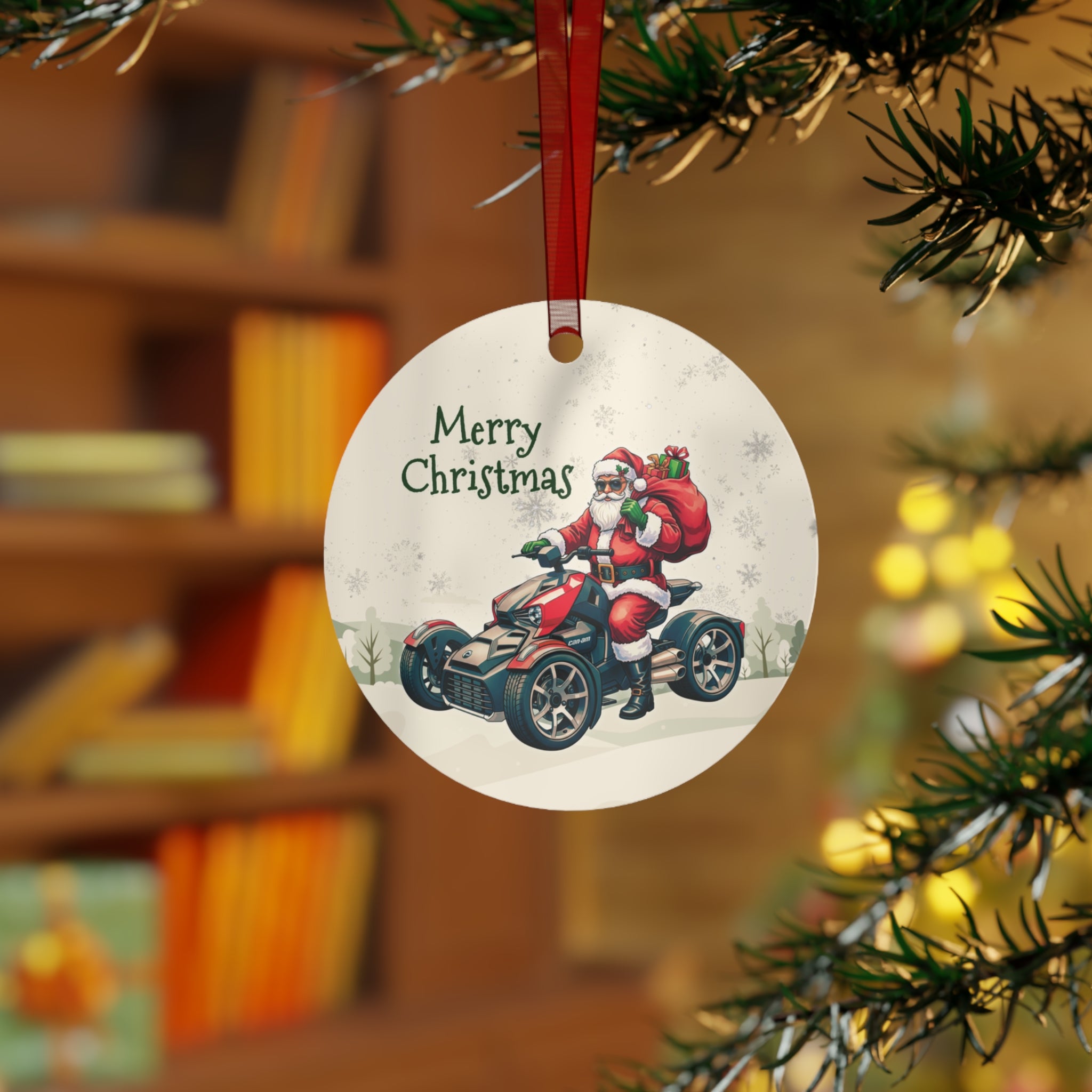 Can-Am Ryker Biker Santa Christmas Ornament