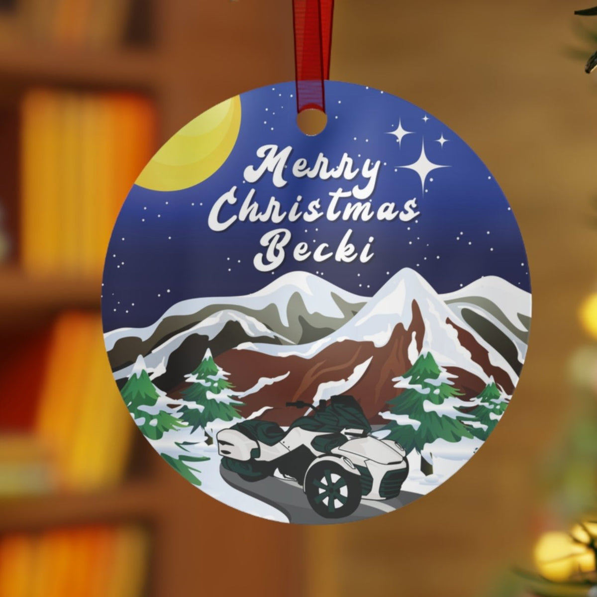 Can-Am Spyder Aluminum Christmas Ornament (Customizable)