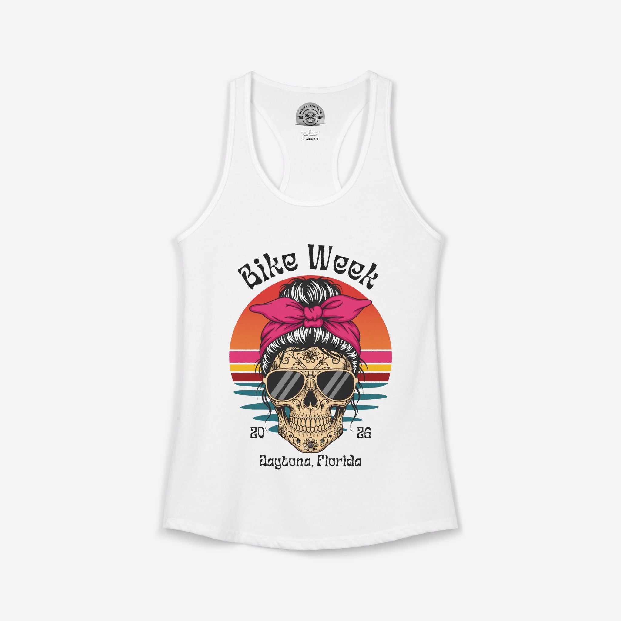 Daytona Bike Week 2026 Women's Boho Skull Racerback Tank