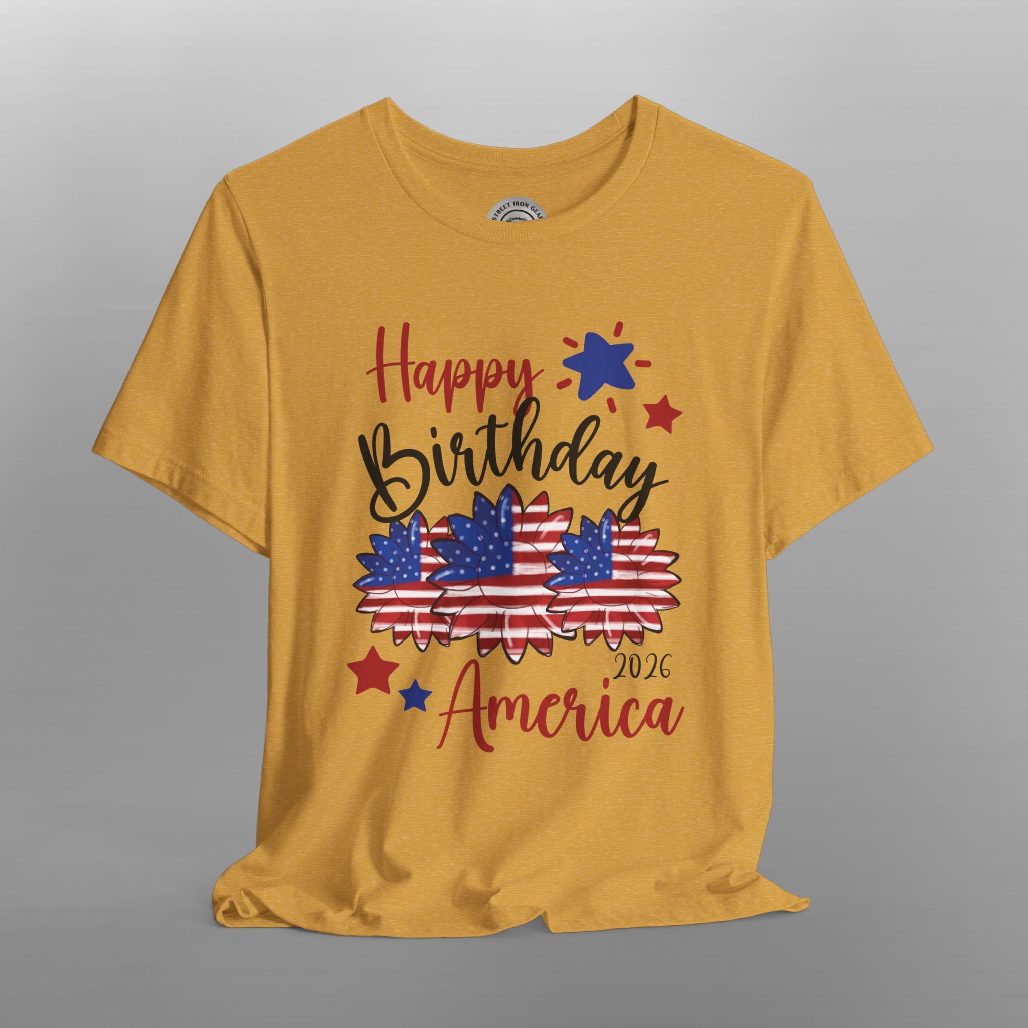 Women's Boho Happy Birthday America 250th Anniversary TShirt