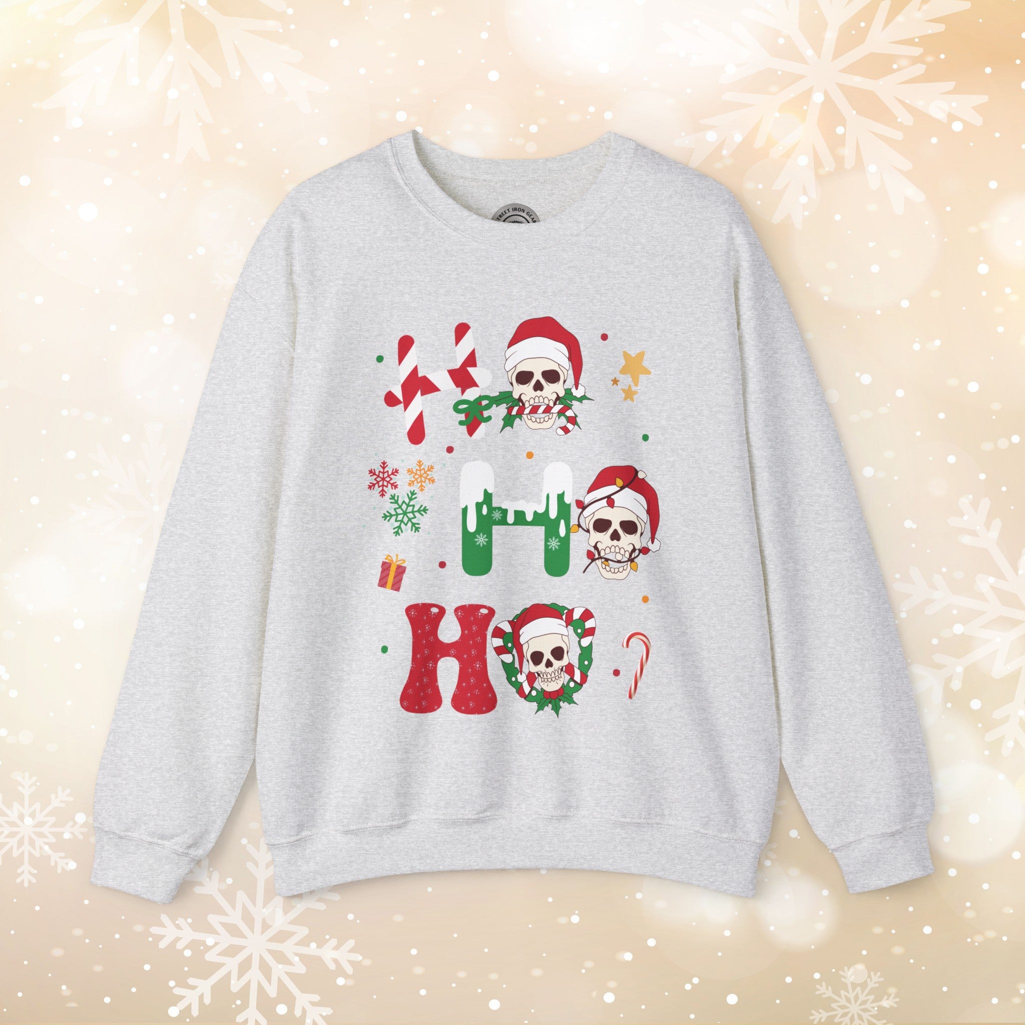 Christmas Skull Crew Neck Sweatshirt