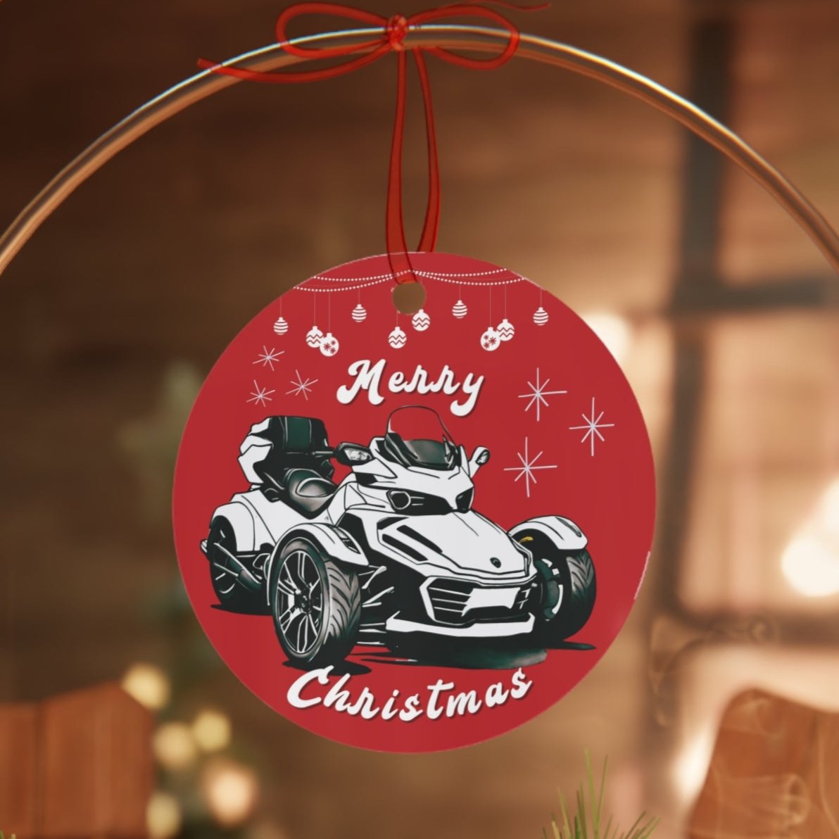 Can-Am Spyder Aluminum Christmas Ornament