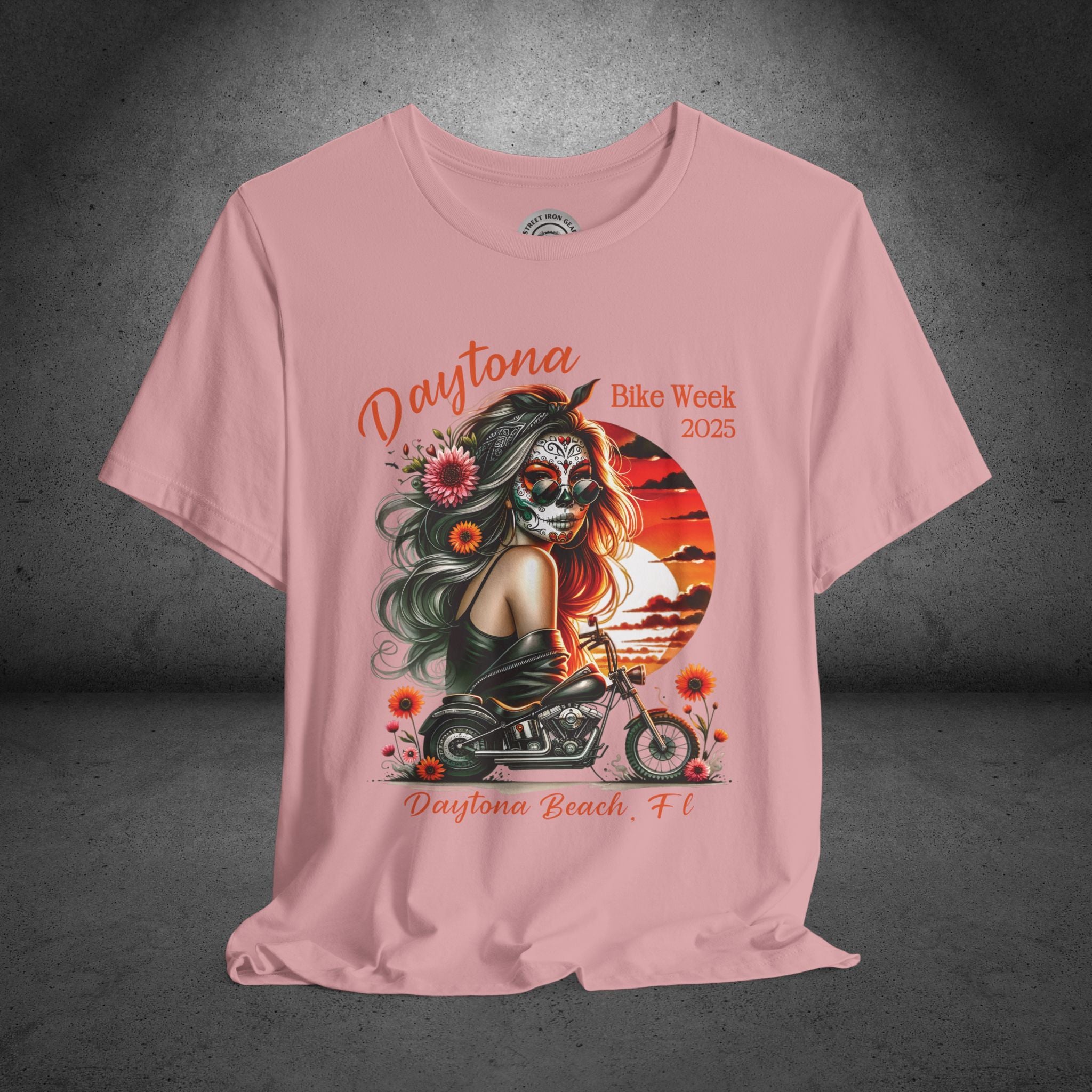 Ladies Daytona Bike Week 2025 Day of the Dead Crew Neck TShirt