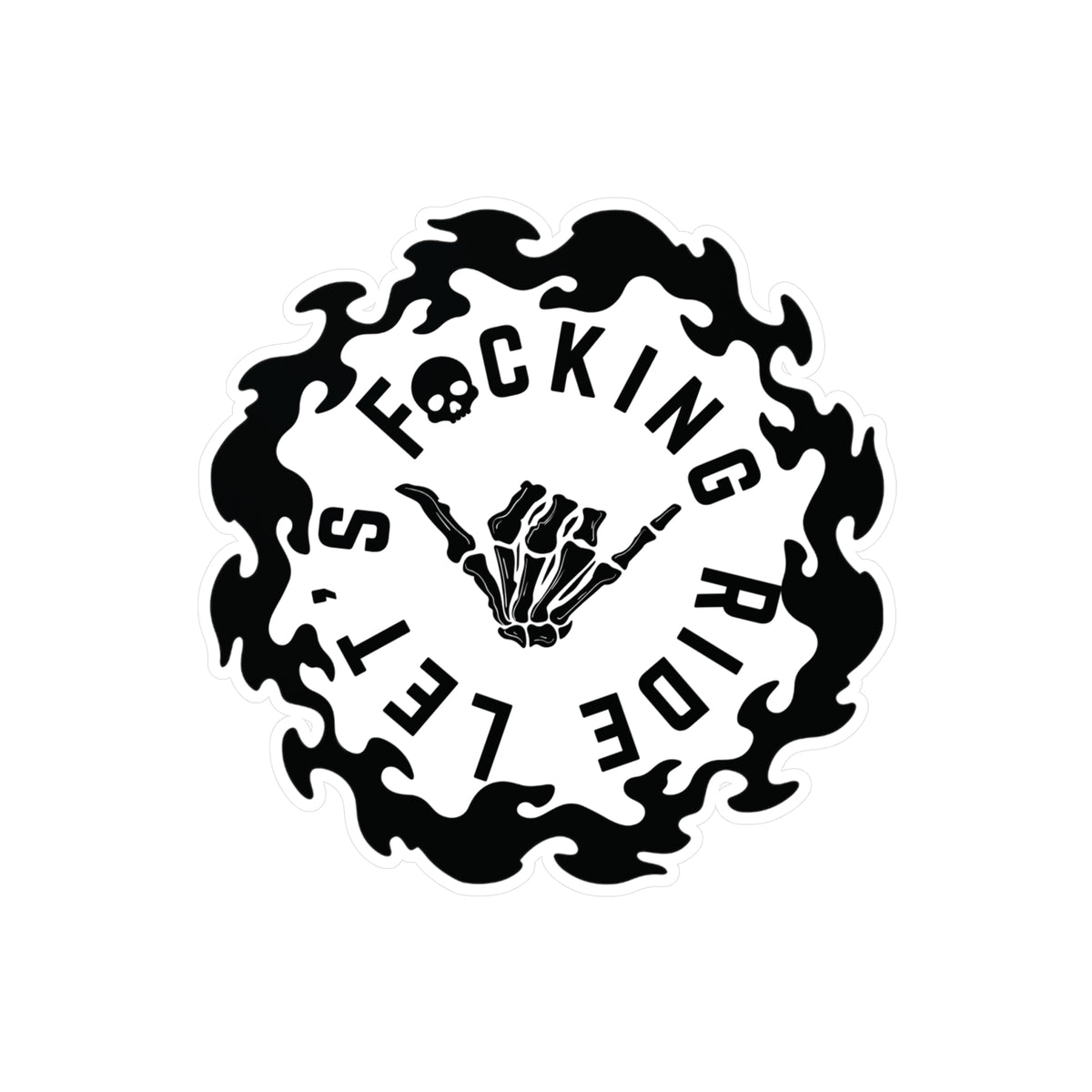 Let's Ride Motorcycle Helmet Decal