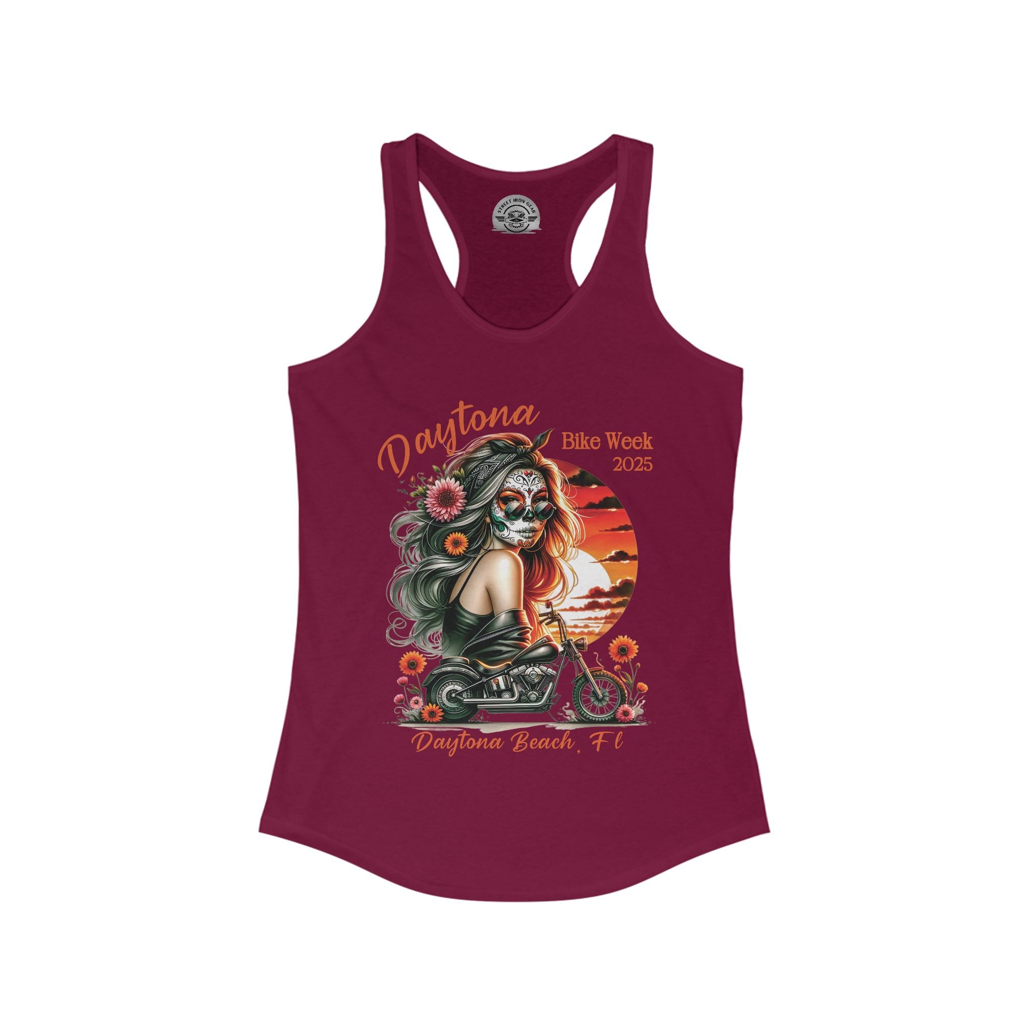 Ladies Daytona Bike Week 2025 Day of the Dead Racerback Tank