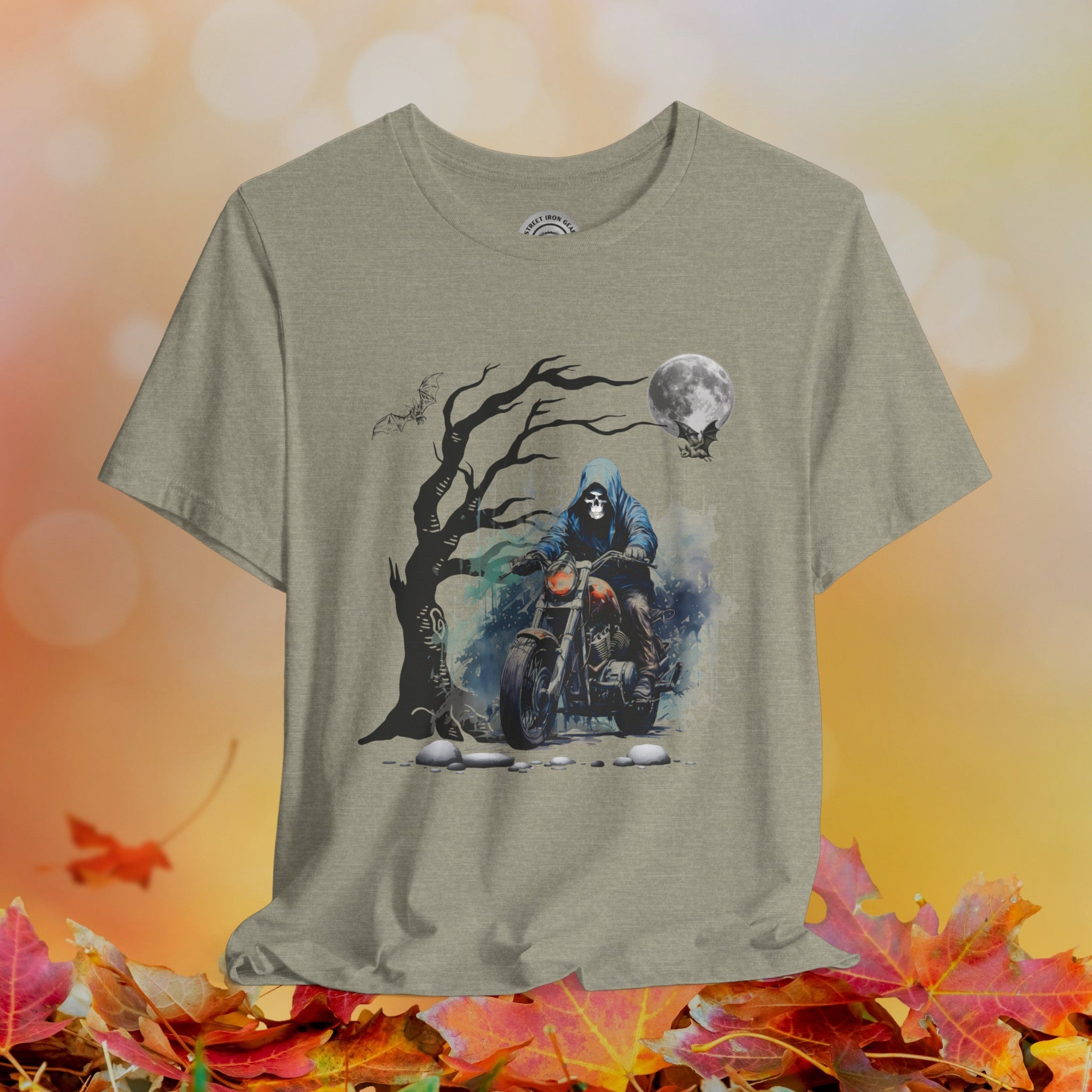 Halloween Skull Rider Crew Neck TShirt