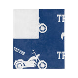 Motorcycle Velveteen Minky Blanket (Customizable)