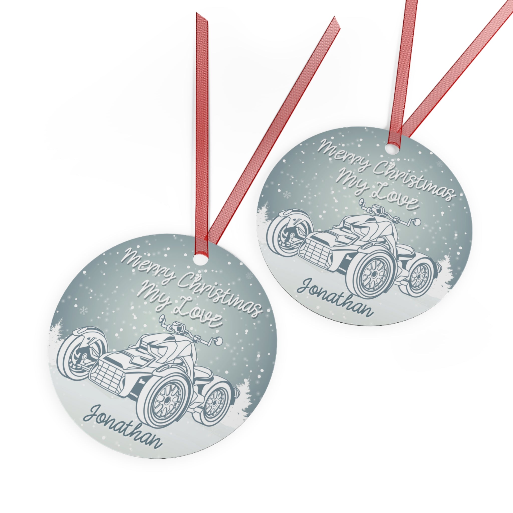 Can-Am Ryker Aluminum Christmas Ornament (Customizable)