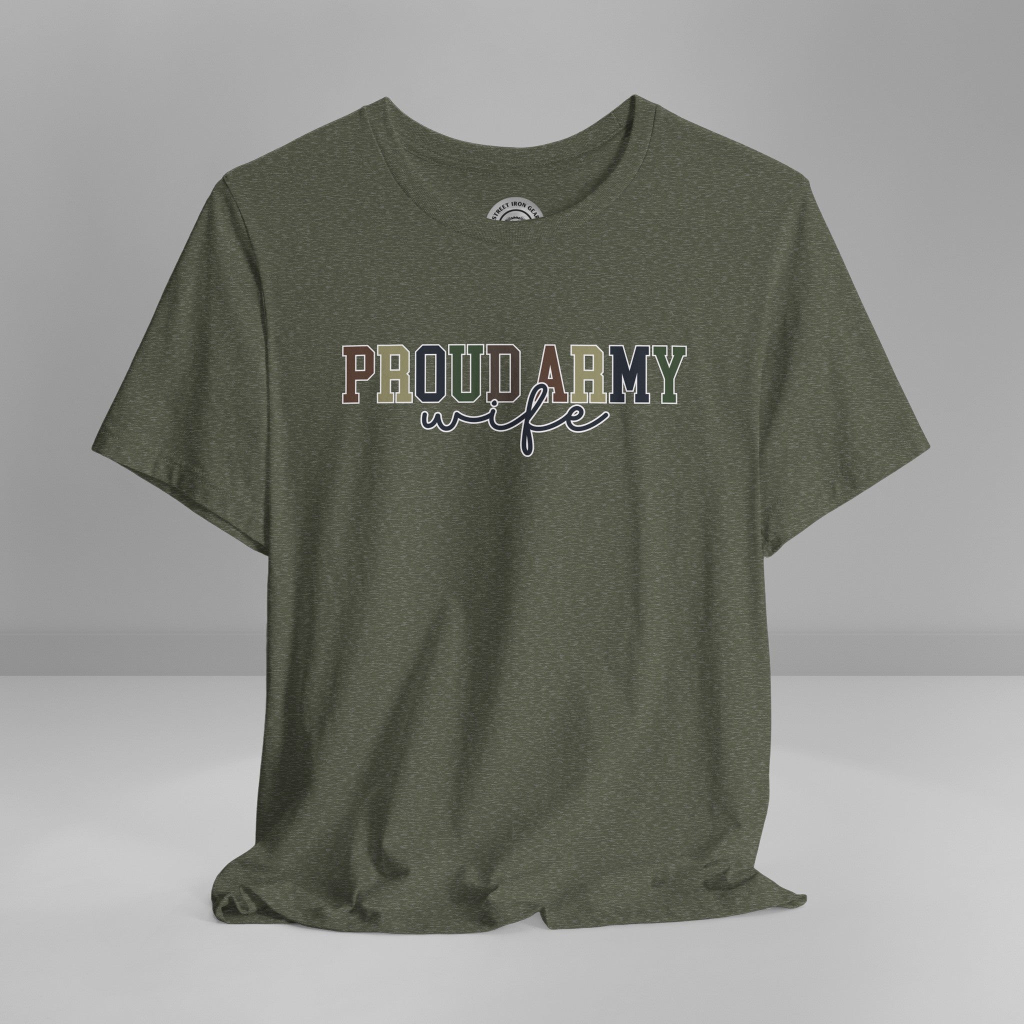 Proud Army Wife Crew Neck TShirt