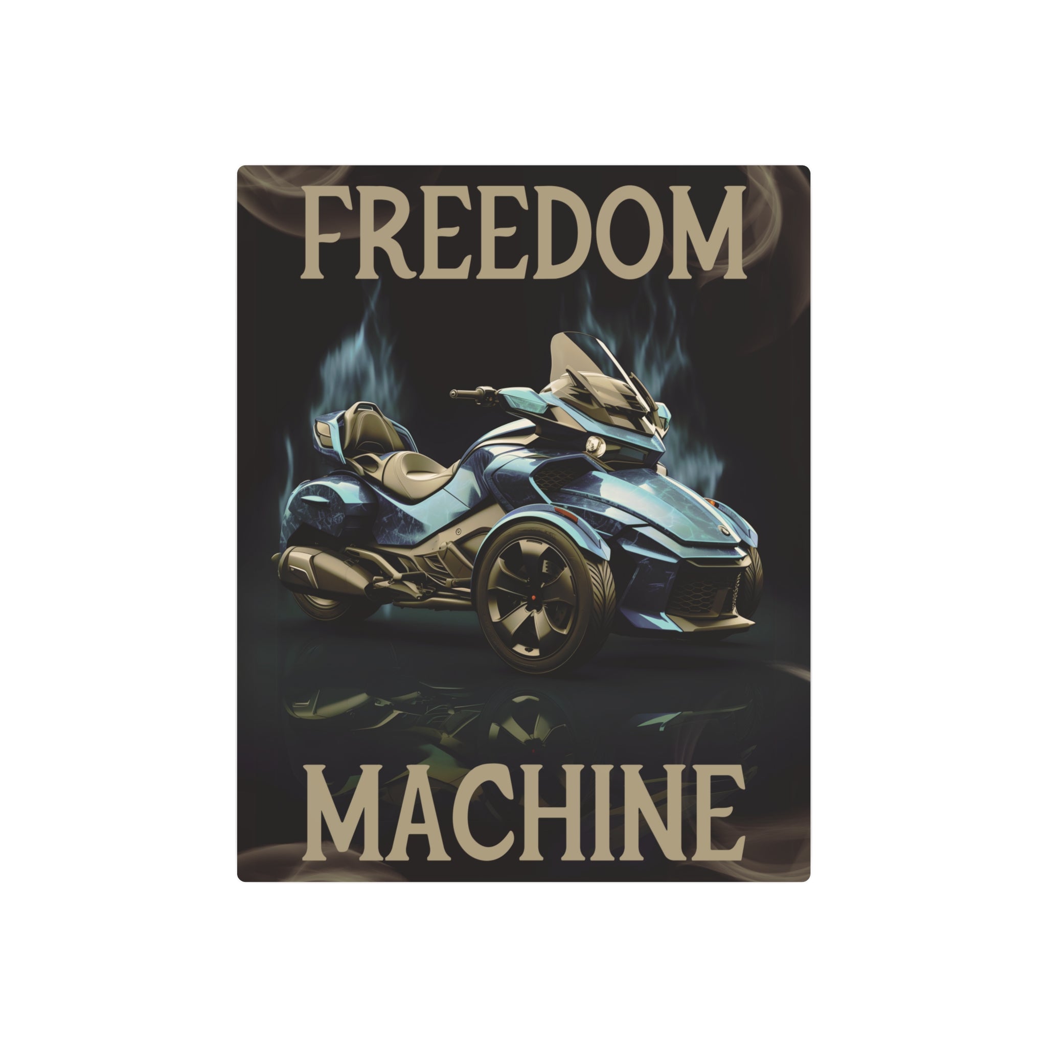 Spyder Motorcycle Metal Poster - Freedom Machine