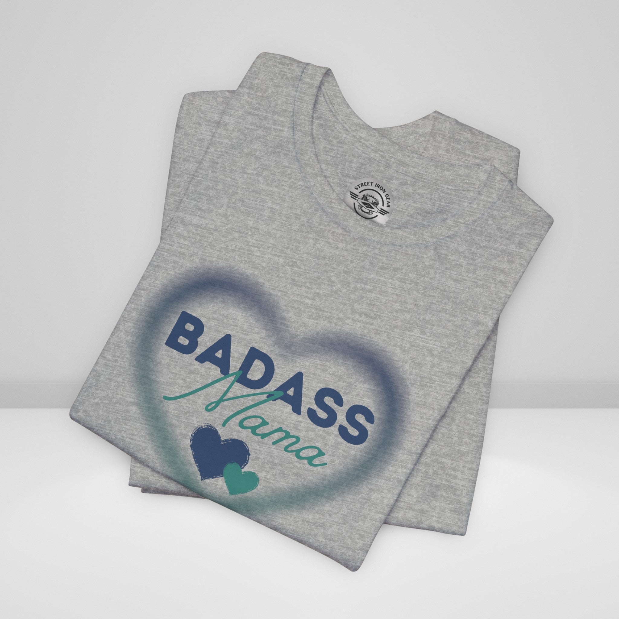 Badass Mama Heart Crew Neck TShirt