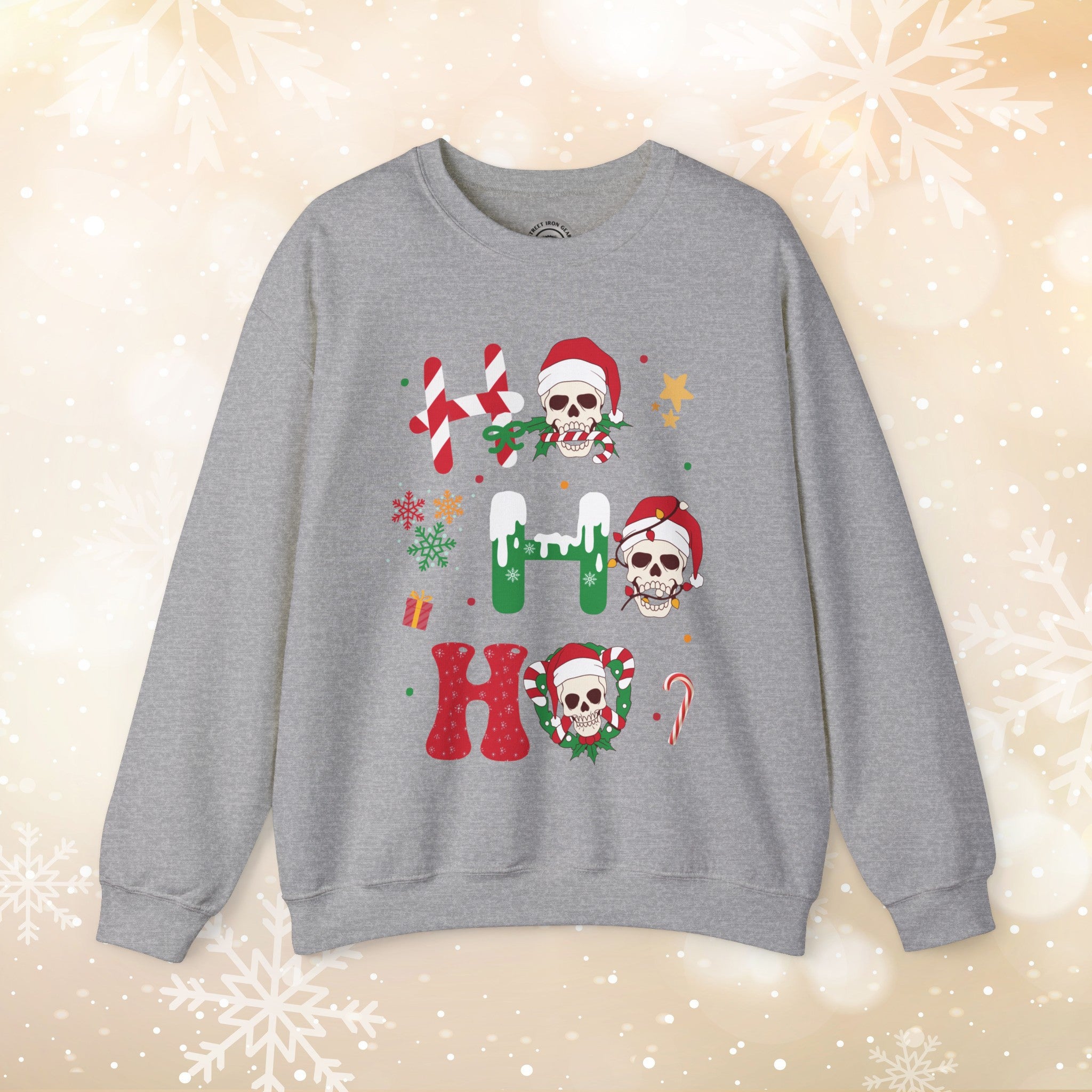 Christmas Skull Crew Neck Sweatshirt