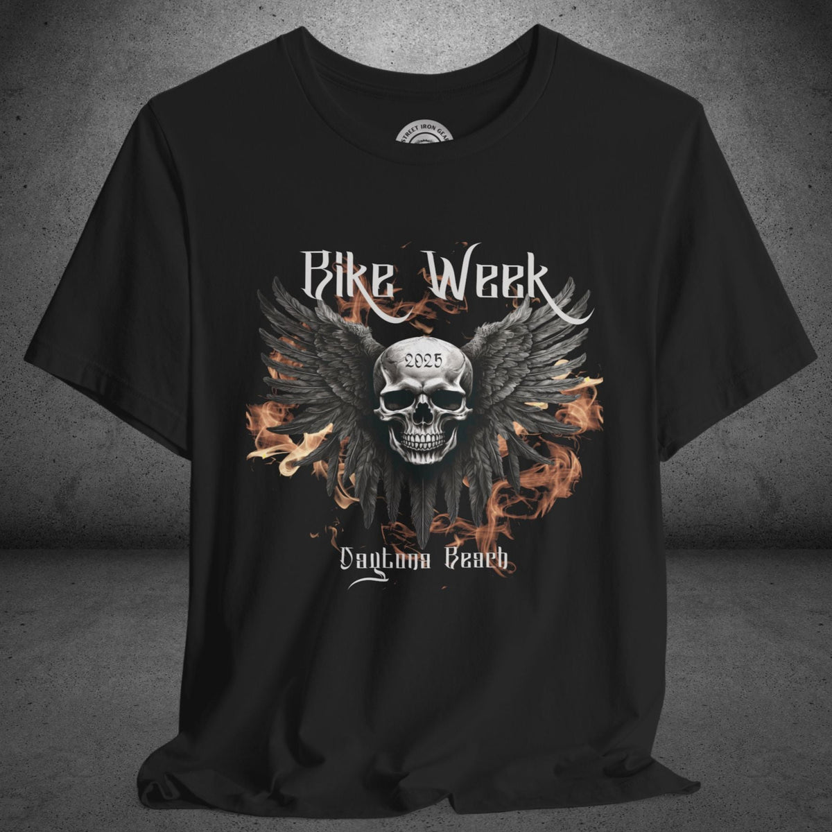 Daytona Bike Week 2025 Gothic Winged Skull Crew Neck TShirt