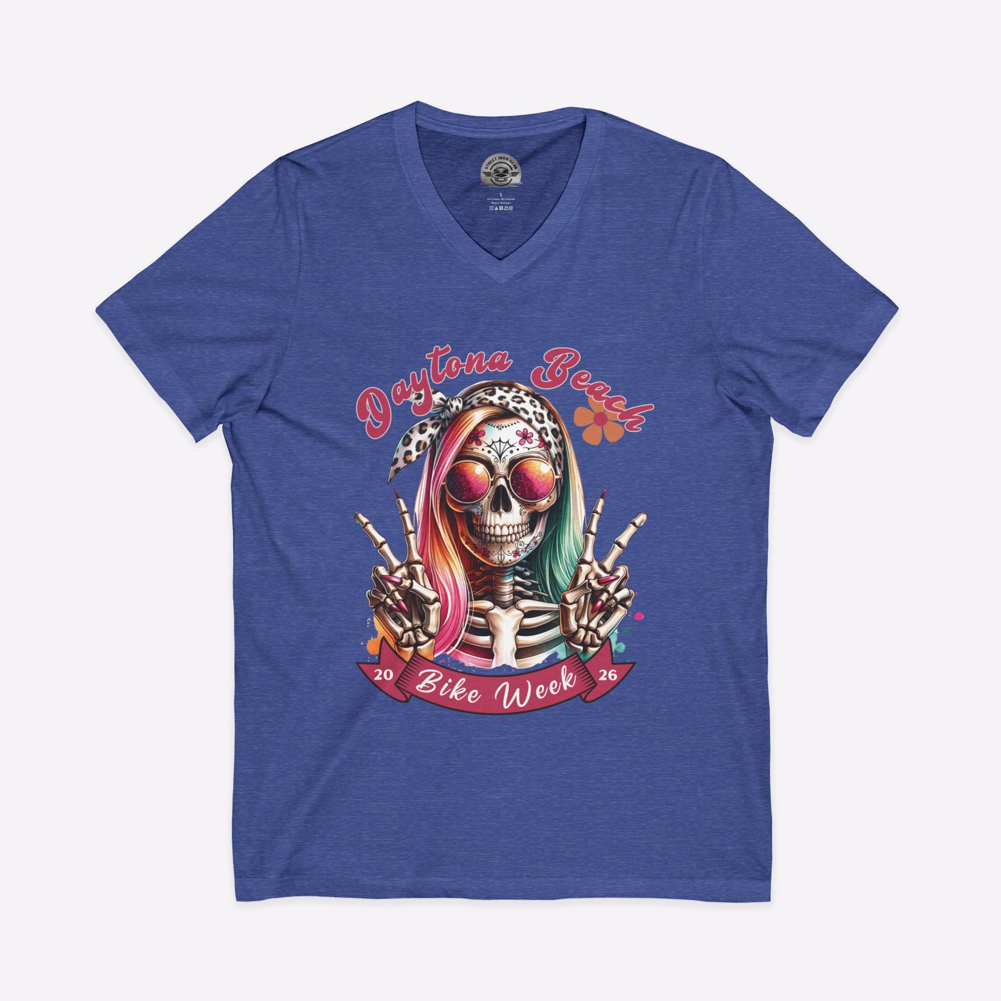 Daytona Bike Week 2026 Hipster Skull Women's V-Neck