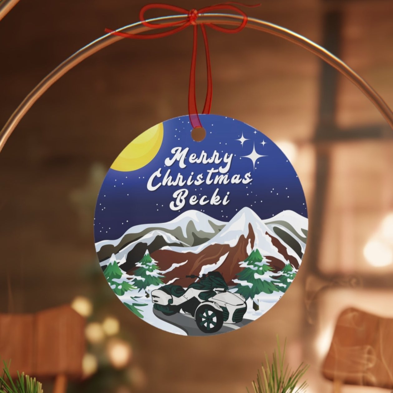 Can-Am Spyder Aluminum Christmas Ornament (Customizable)