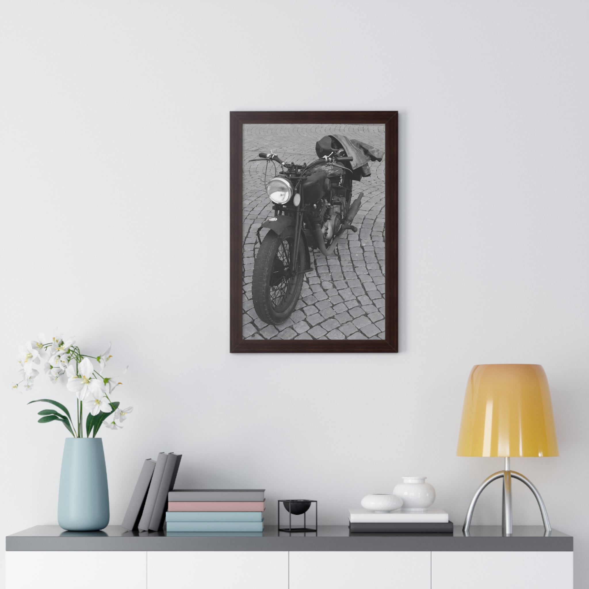 Vintage Motorbike Framed Poster