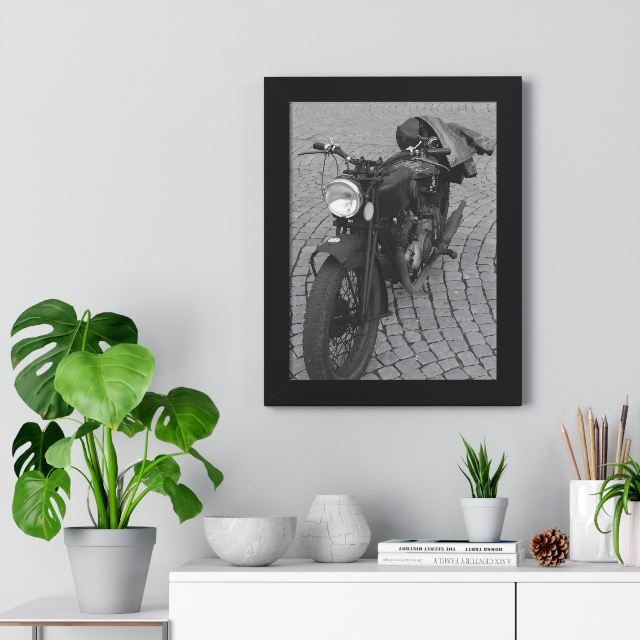 Vintage Motorbike Framed Poster