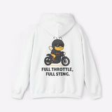 Biker Bee Full Throttle Pullover Hoodie by Motorcycle Inn