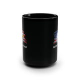 Motorcyclist Map Eagle Black Coffee Mug, 15oz