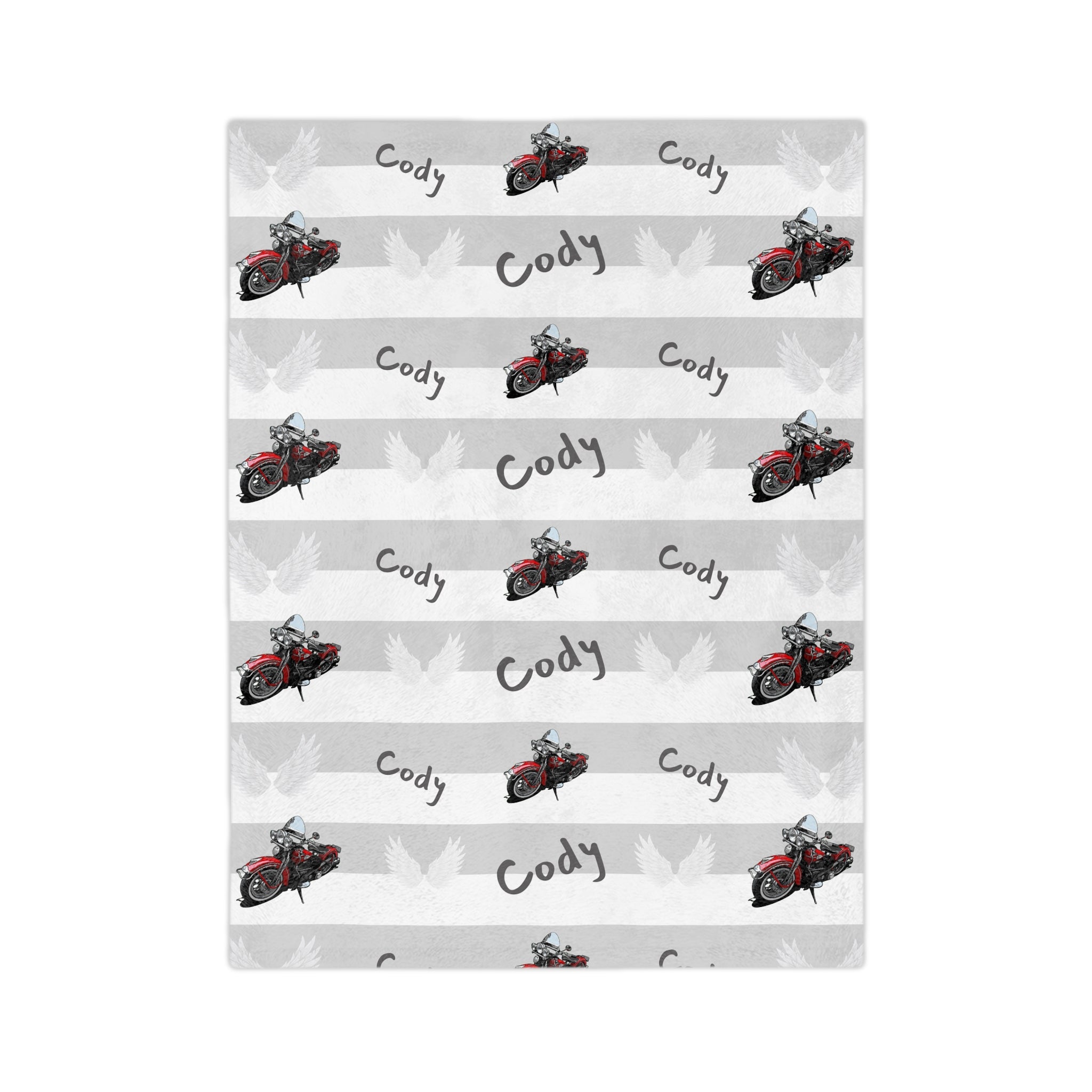 Motorcycle Velveteen Minky Blanket (Customizable)