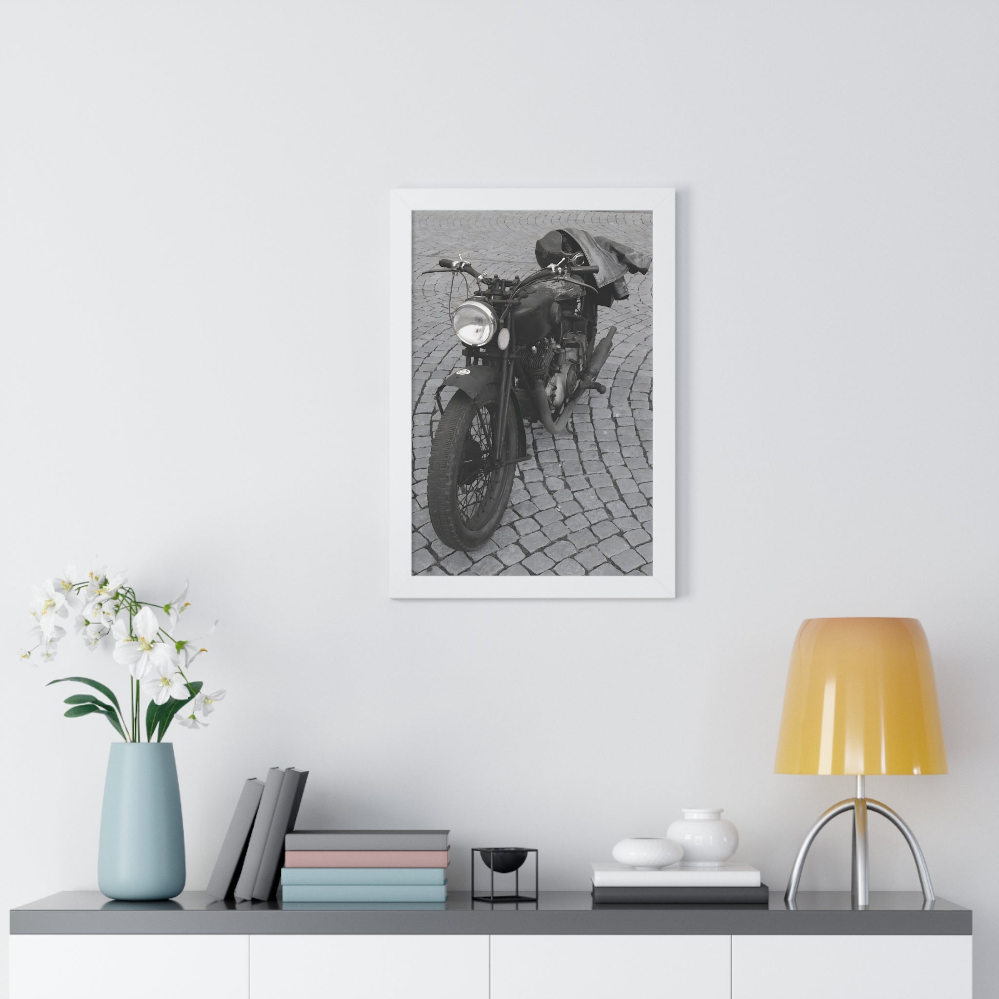 Vintage Motorbike Framed Poster