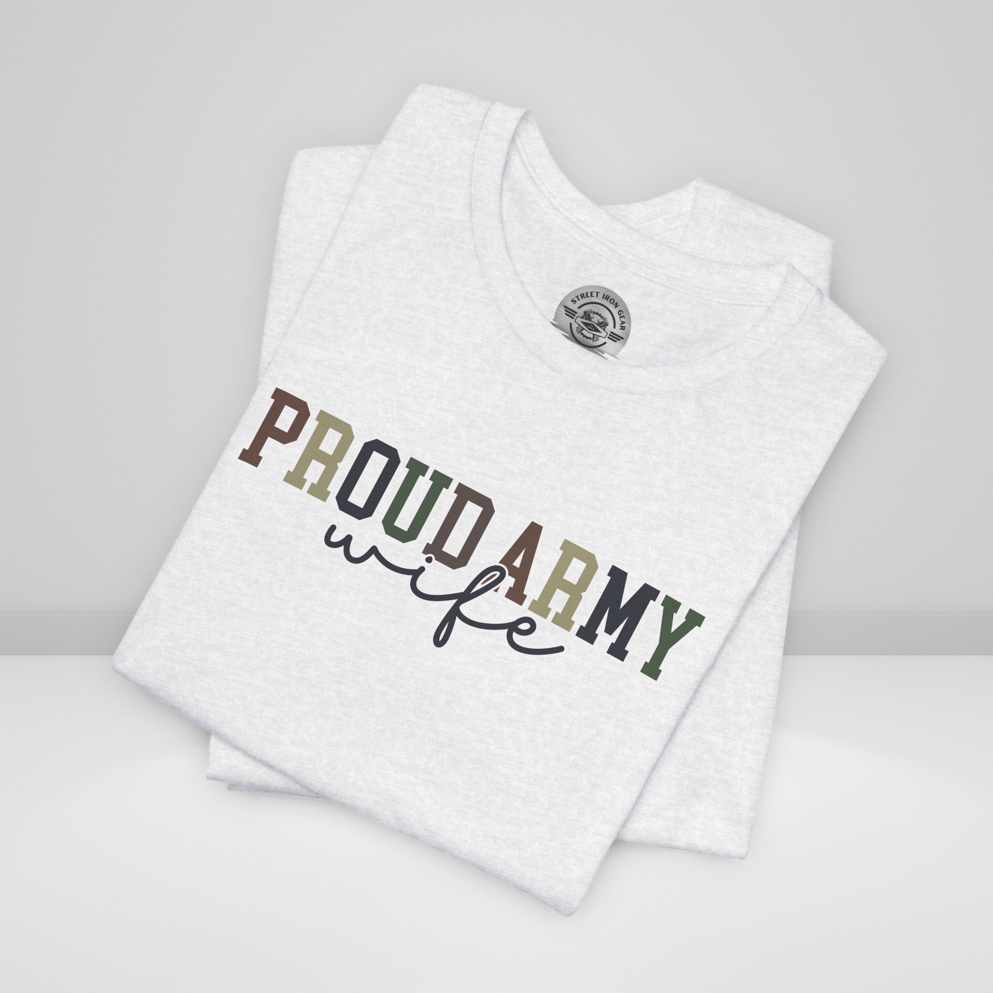 Proud Army Wife Crew Neck TShirt