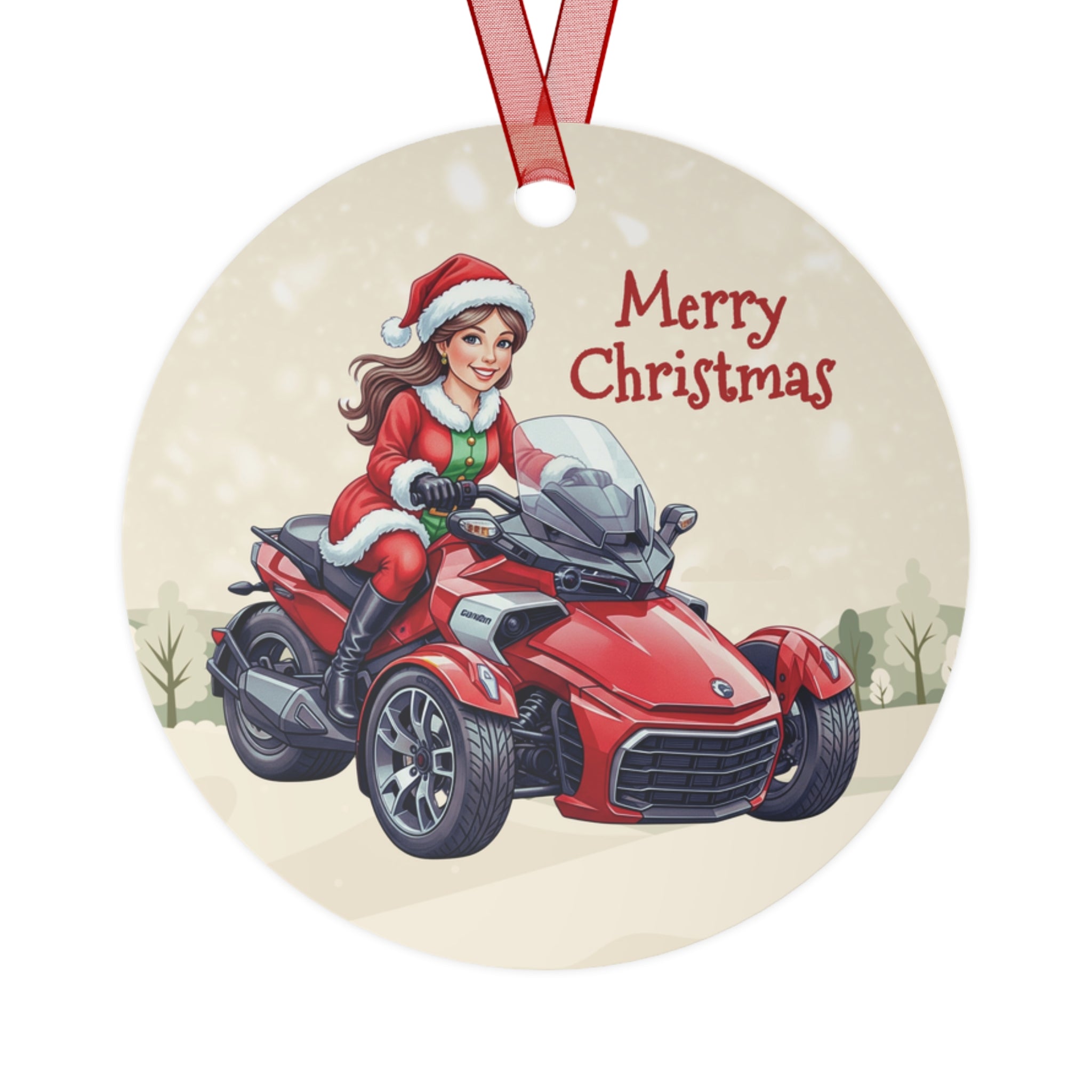 Mrs. Santa Can-Am Spyder Christmas Ornament
