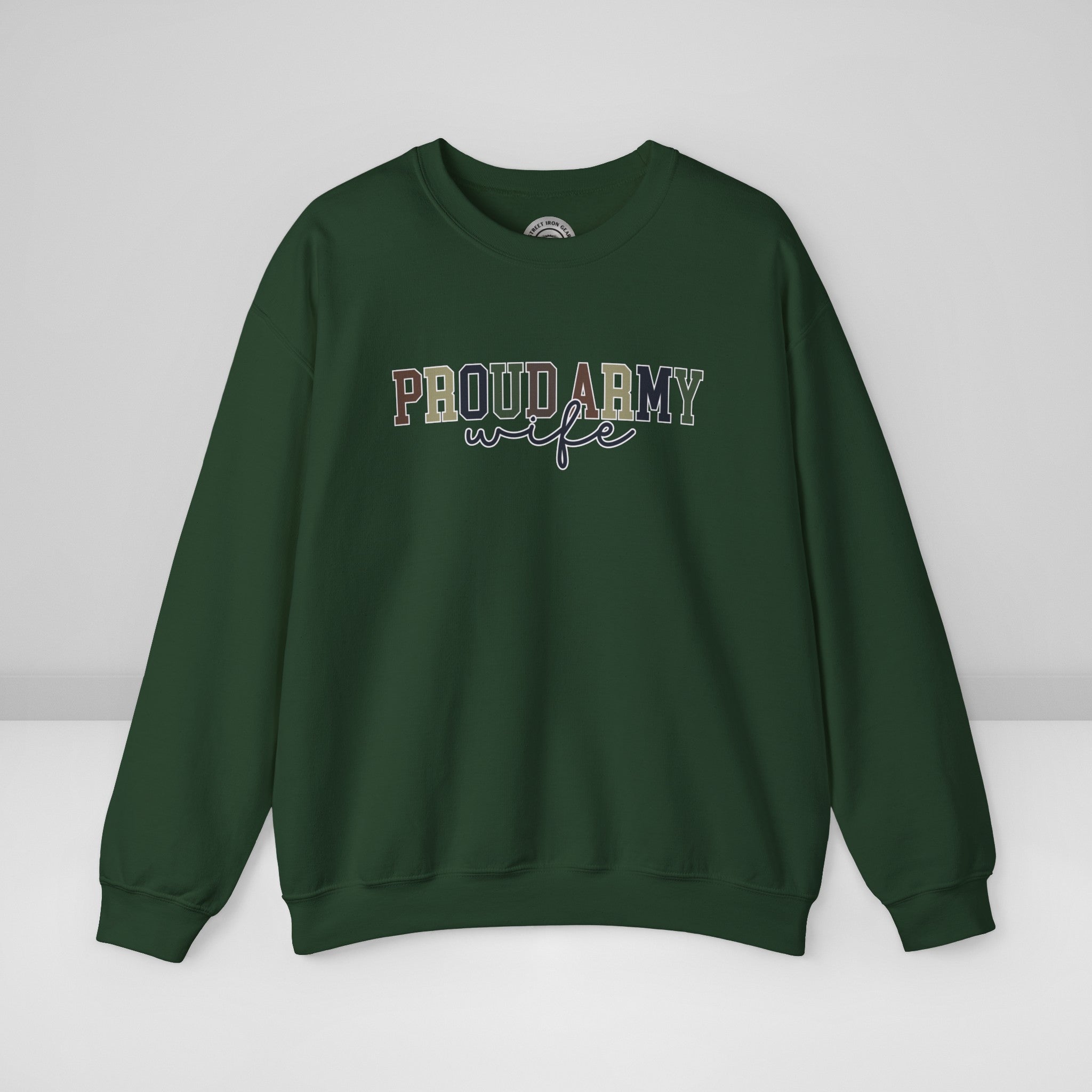 Proud Army Wife Crew Neck Sweatshirt