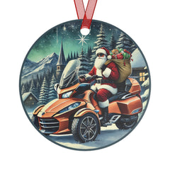 Can-Am Spyder Santa Aluminum Christmas Ornament
